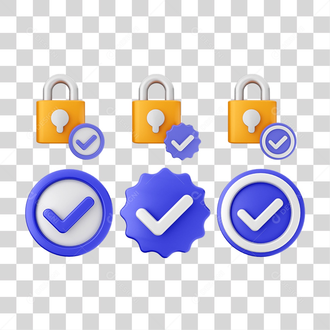 Ícone 3D Pacotes de Arquivos Verificação PNG Transparente