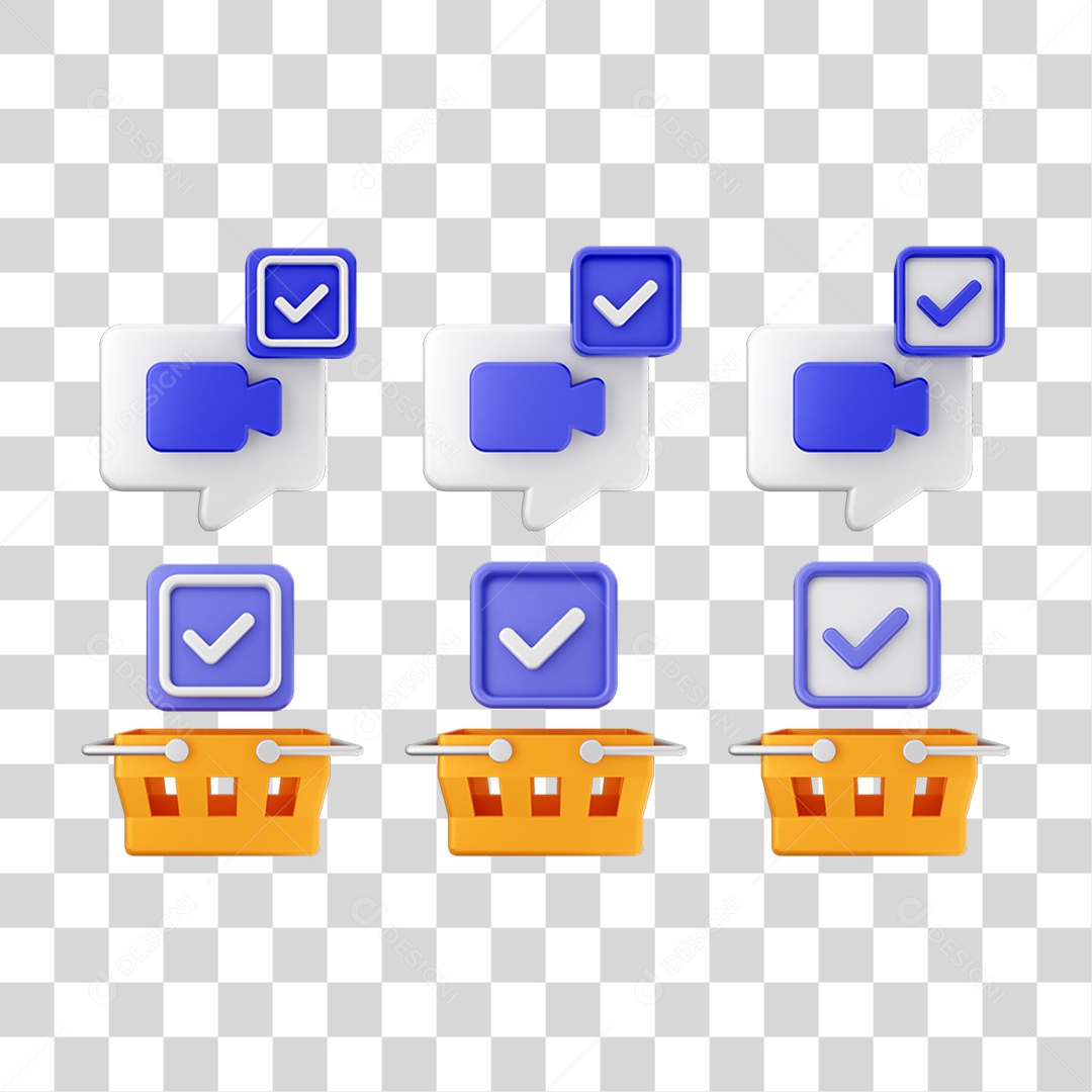 Ícone 3D Pacotes de Arquivos Verificação PNG Transparente
