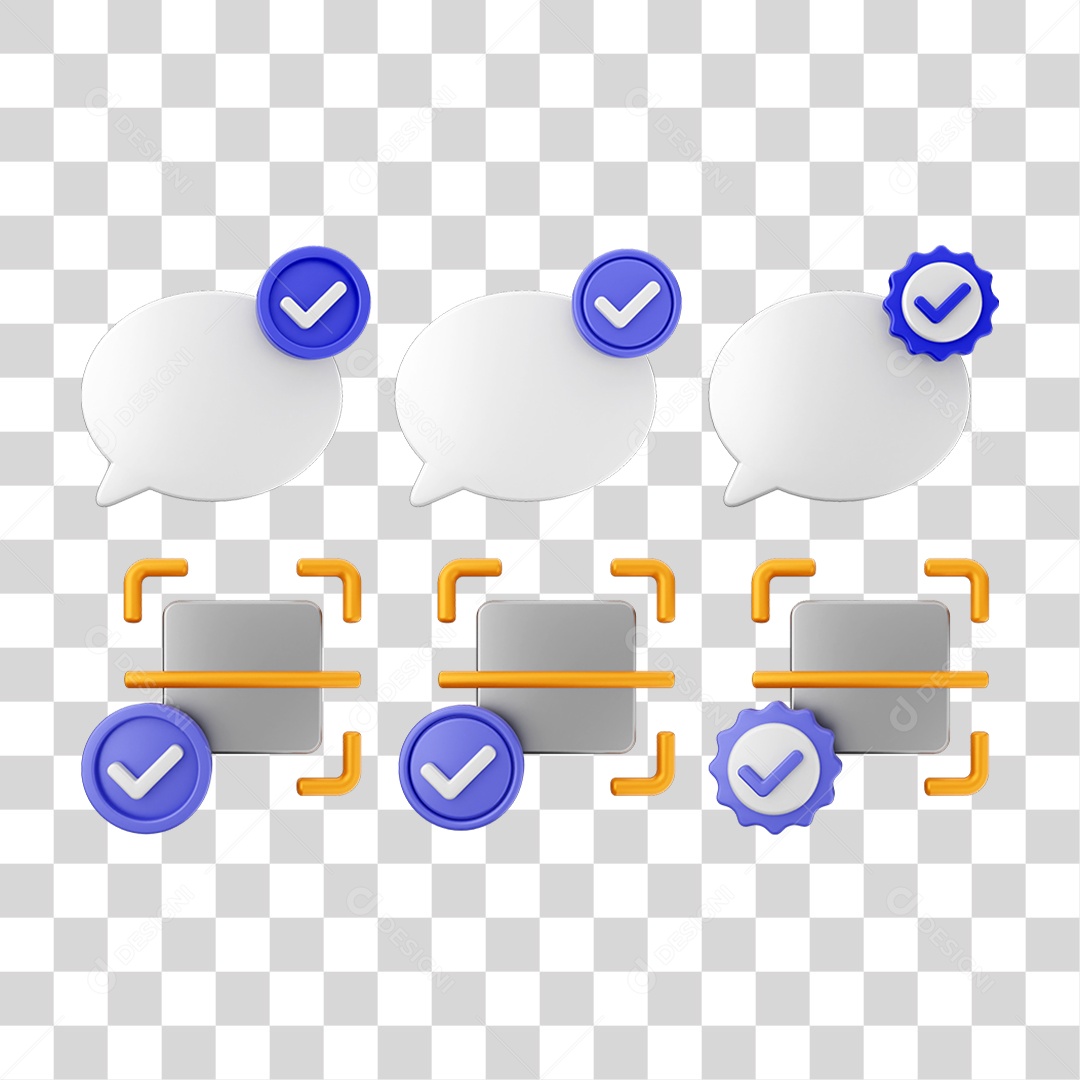 Ícone 3D Pacotes de Arquivos Verificação PNG Transparente