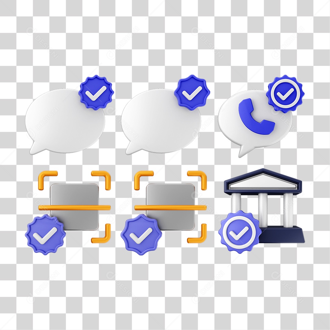 Ícone 3D Pacotes de Arquivos Verificação PNG Transparente