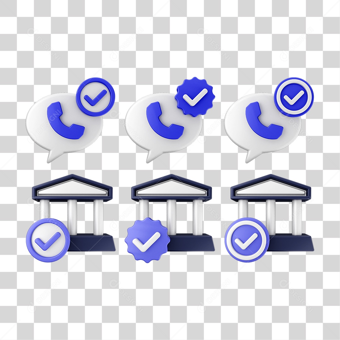 Ícone 3D Pacotes de Arquivos Verificação PNG Transparente