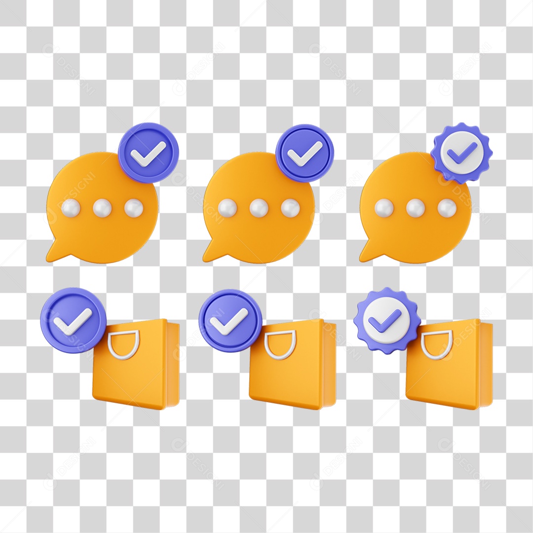 Ícone 3D Pacotes de Arquivos Verificação PNG Transparente