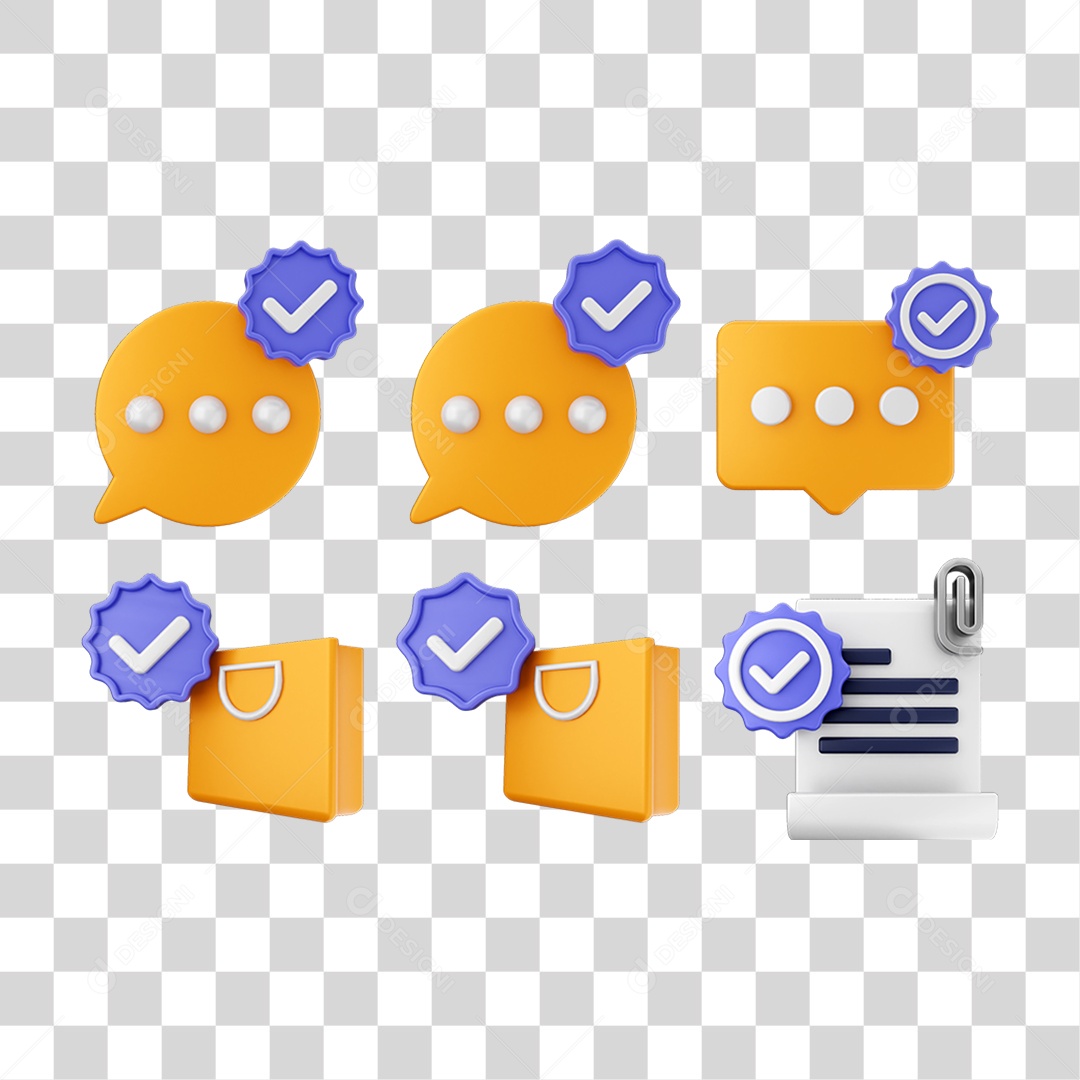 Ícone 3D Pacotes de Arquivos Verificação PNG Transparente