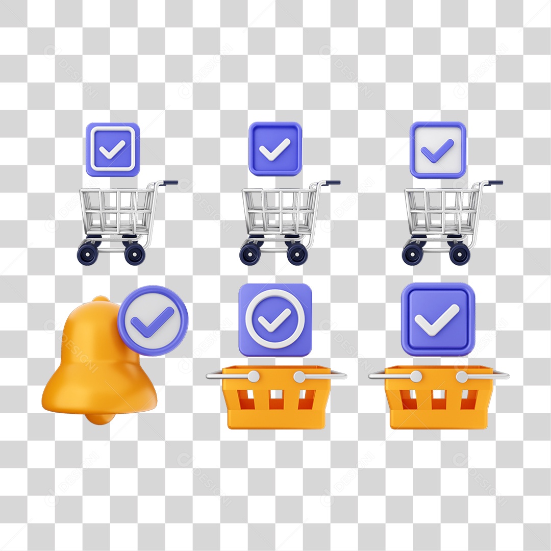 Ícone 3D Pacotes de Arquivos Verificação PNG Transparente