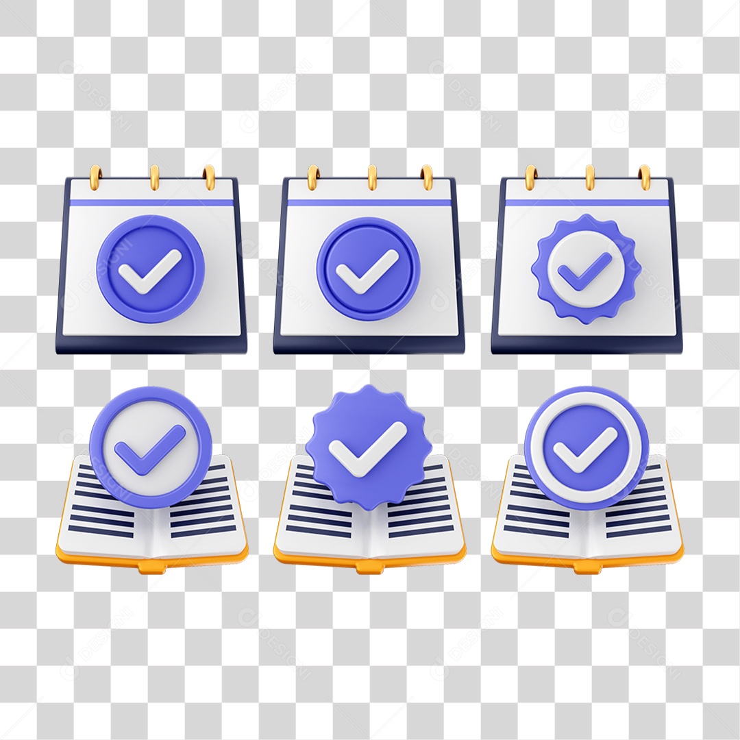 Ícone 3D Pacotes de Arquivos Verificação PNG Transparente