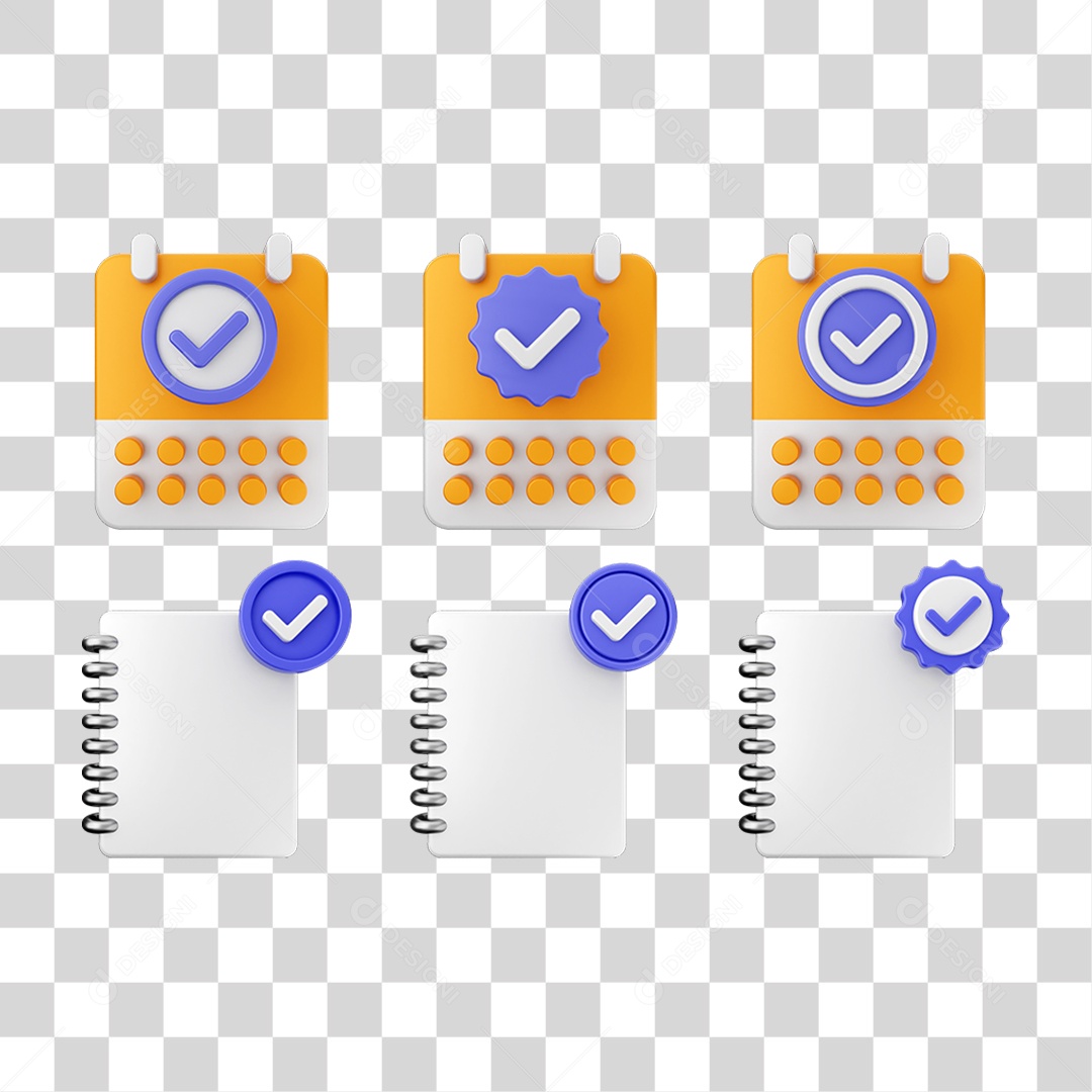 Ícone 3D Pacotes de Arquivos Verificação PNG Transparente
