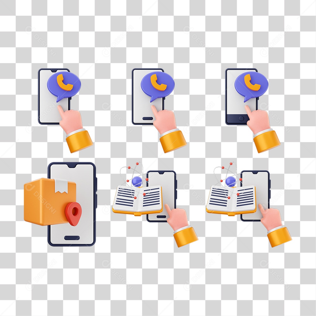 Ícone 3D Pacotes Internet Celular PNG Transparente