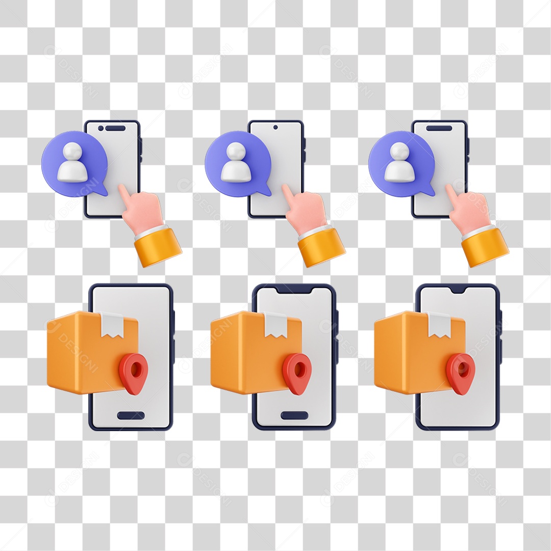 Ícone 3D Pacotes Internet Celular PNG Transparente