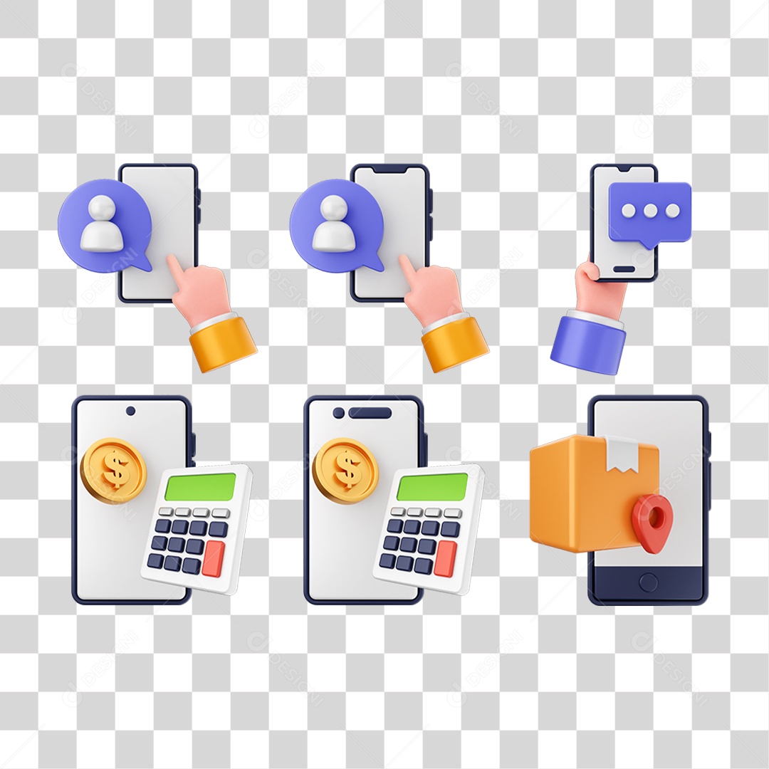 Ícone 3D Pacotes Internet Celular PNG Transparente