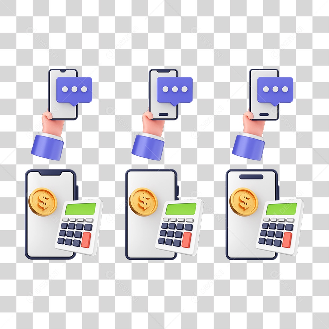 Ícone 3D Pacotes Internet Celular PNG Transparente