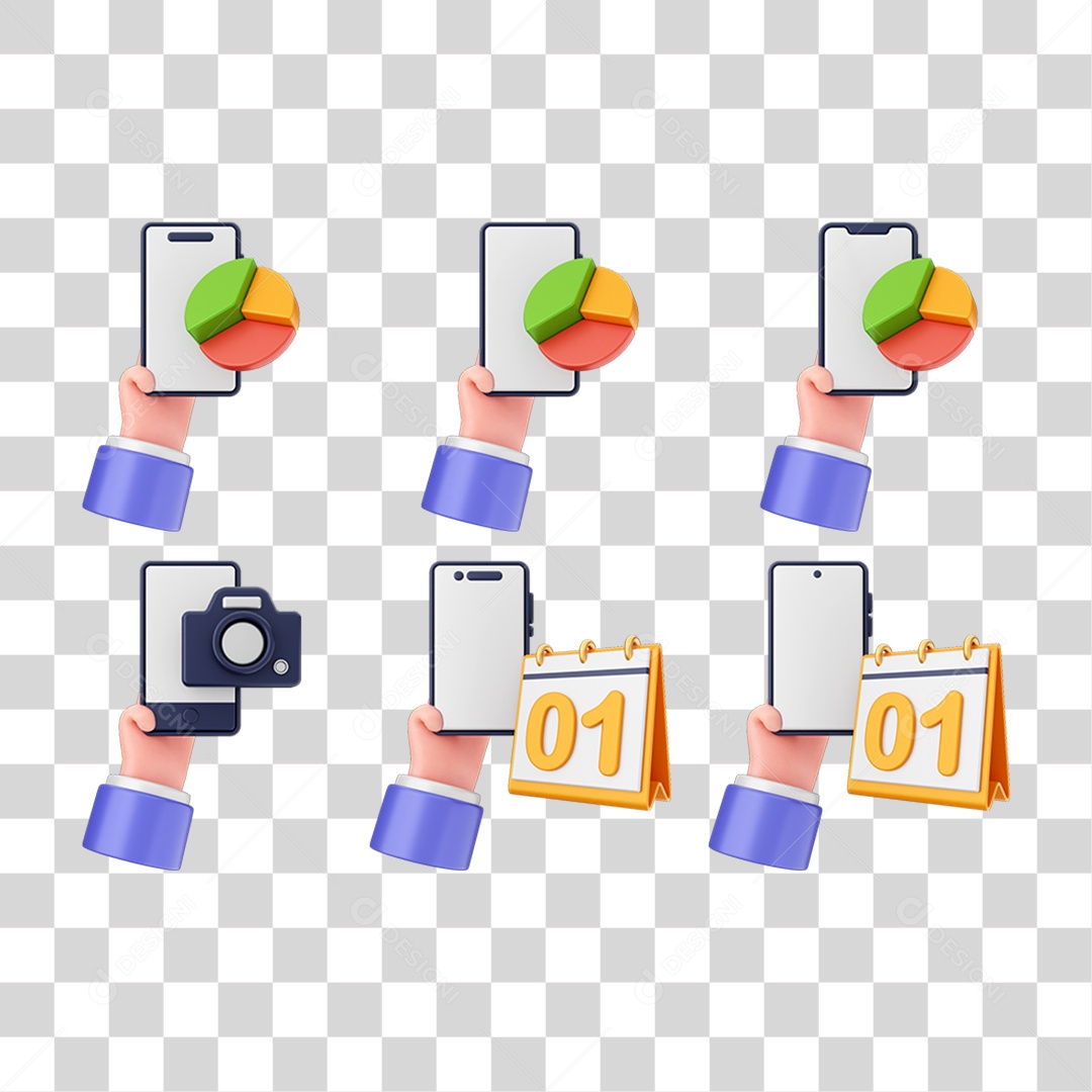 Ícone 3D Pacotes Internet Celular PNG Transparente