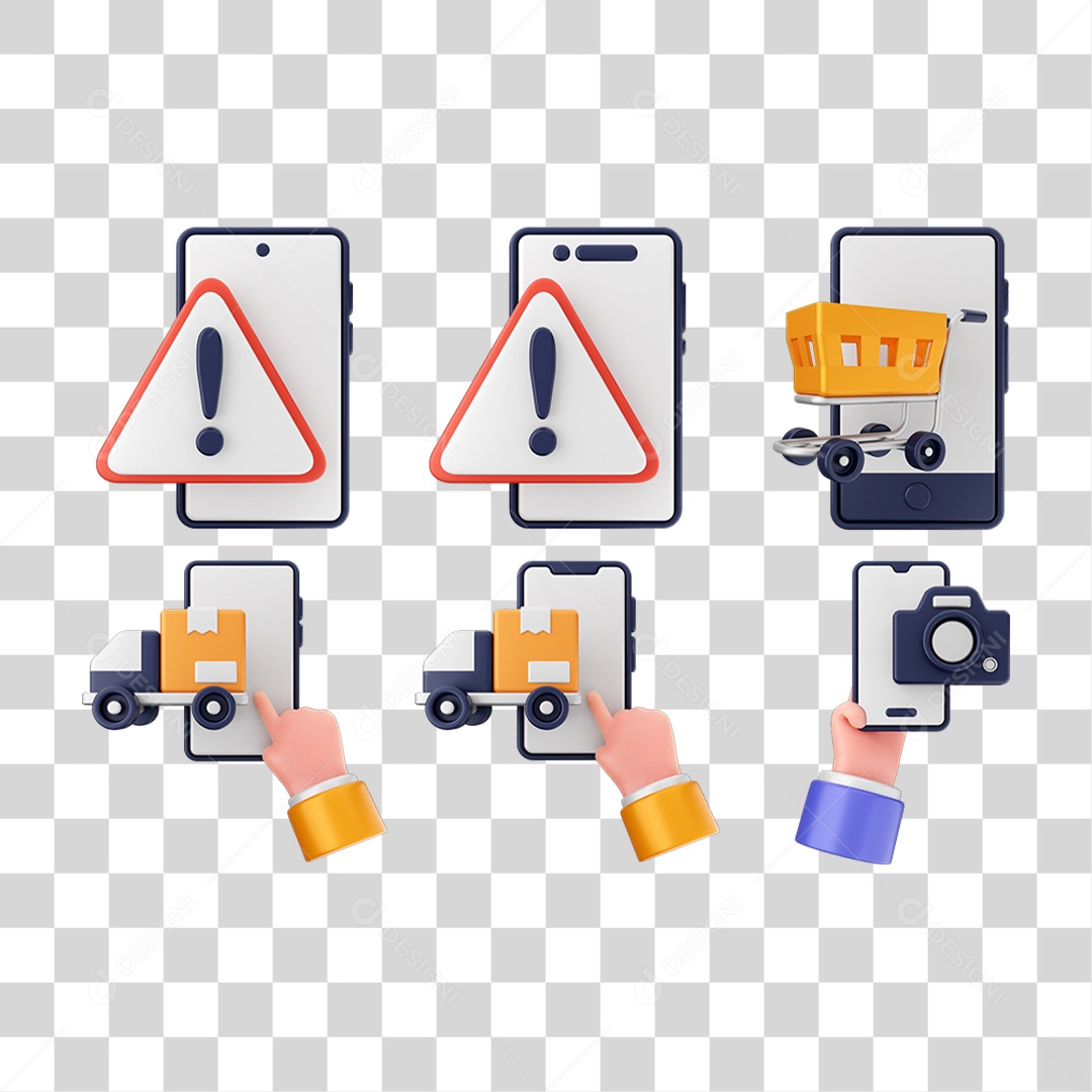 Ícone 3D Pacotes Internet Celular PNG Transparente