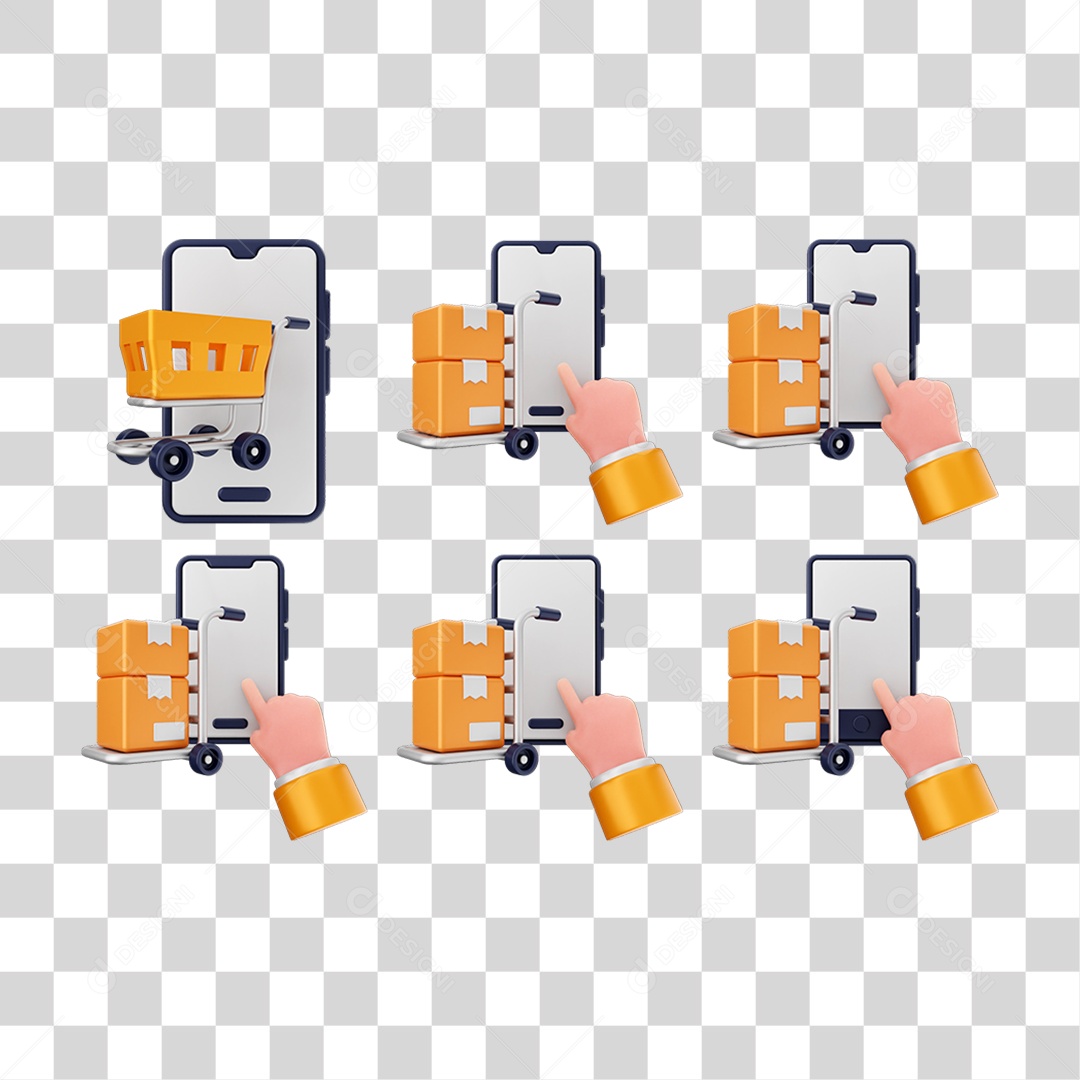 Ícone 3D Pacotes Internet Celular PNG Transparente