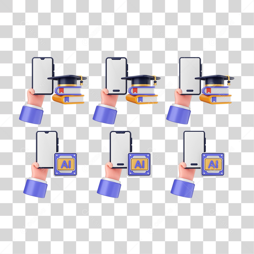 Ícone 3D Pacotes Internet Celular PNG Transparente