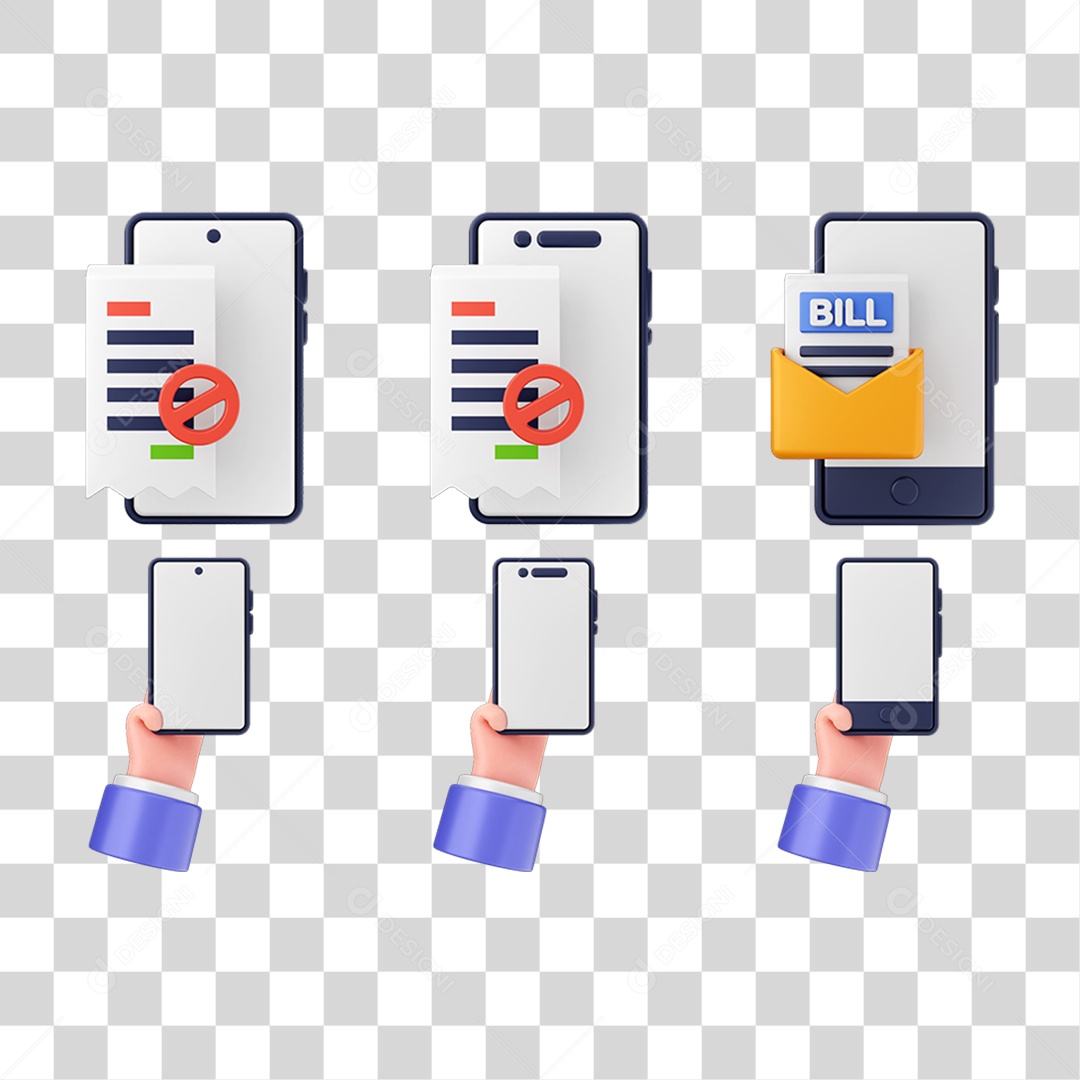 Ícone 3D Pacotes Internet Celular PNG Transparente