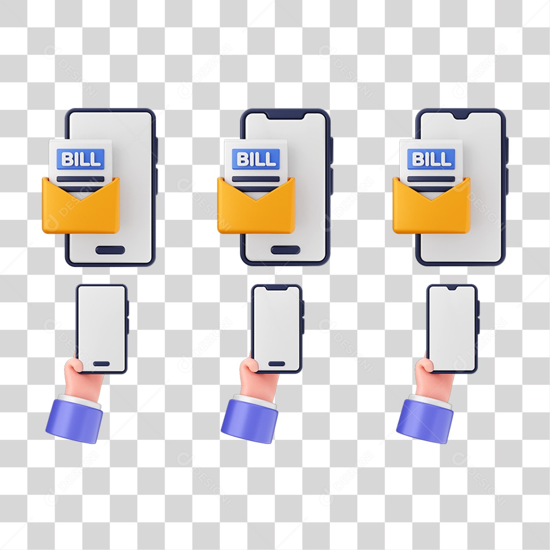 Ícone 3D Pacotes Internet Celular PNG Transparente