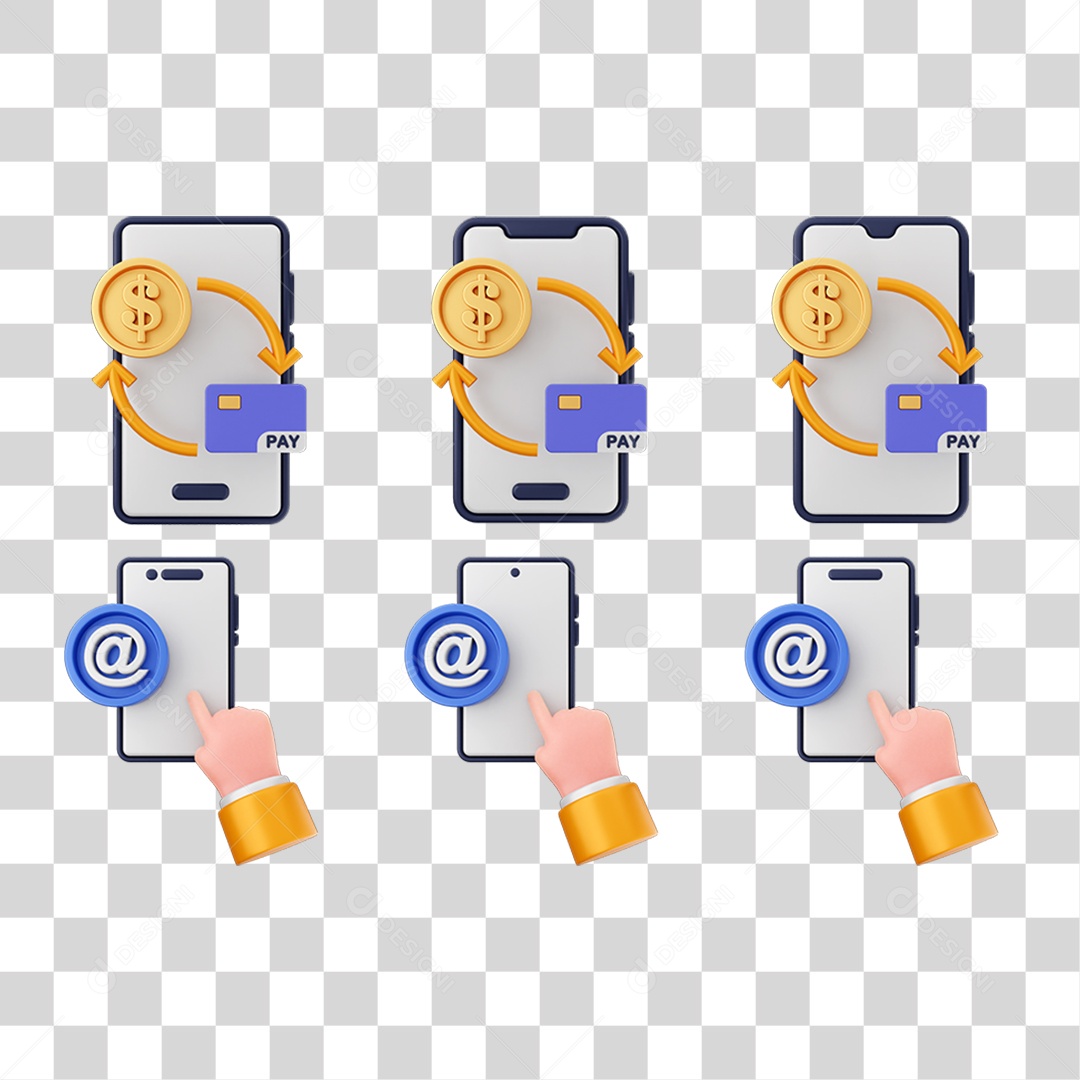 Ícone 3D Pacotes Internet Celular PNG Transparente