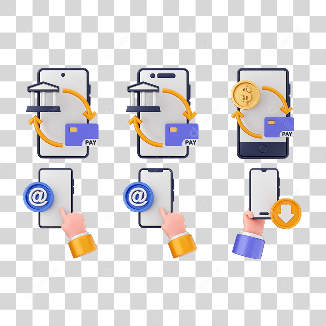 Ícone 3D Pacotes Internet Celular PNG Transparente