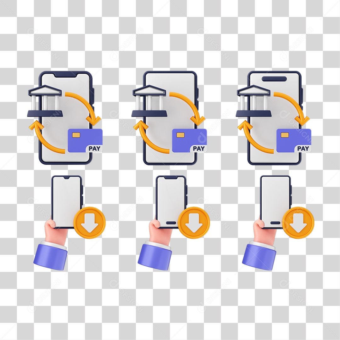 Ícone 3D Pacotes Internet Celular PNG Transparente