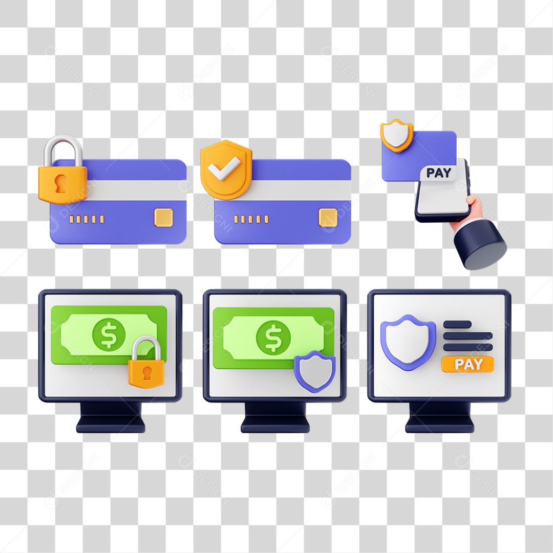 Ícone 3D Pacotes Internet Compras Online PNG Transparente