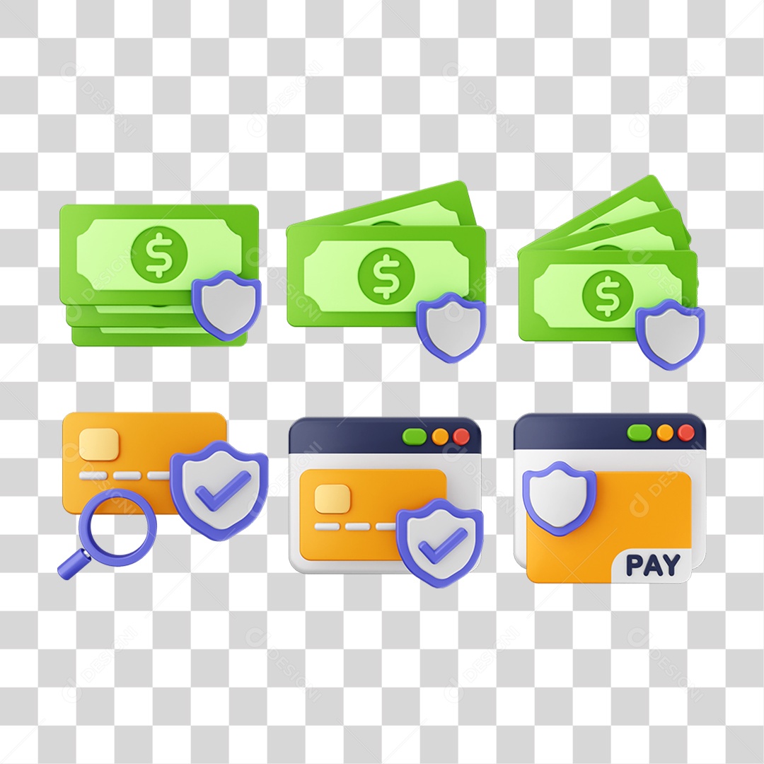 Ícone 3D Pacote de Transações Financeiras PNG Transparente