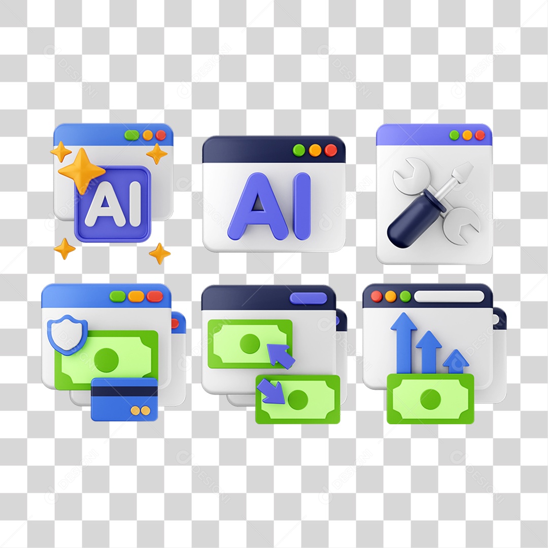 Pacote de Ícones Computador Internet PNG Transparente