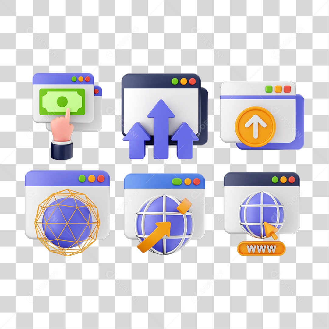 Pacote de Ícones Computador Internet PNG Transparente