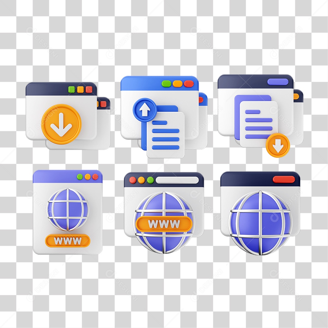 Pacote de Ícones Computador Internet PNG Transparente