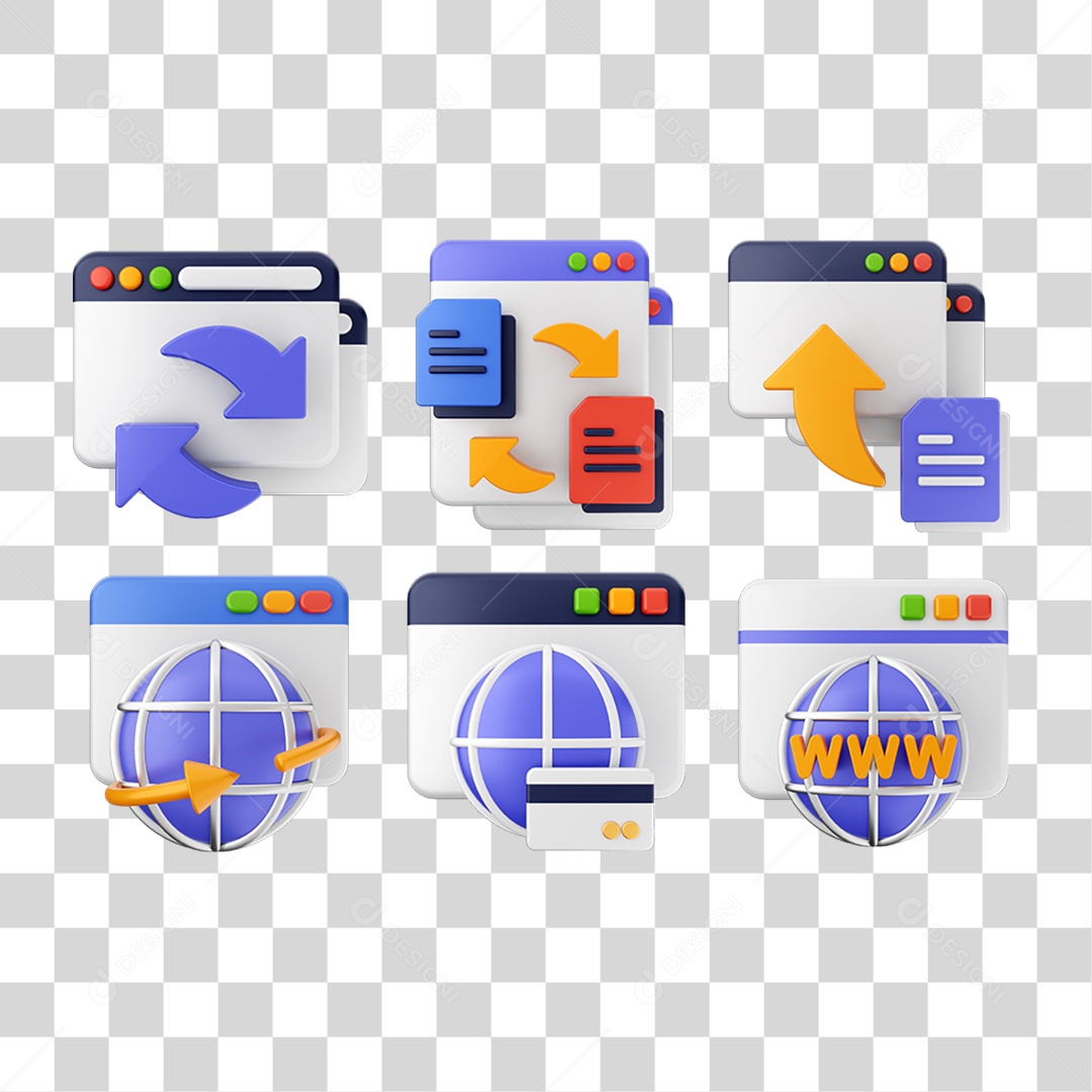 Pacote de Ícones Computador Internet PNG Transparente