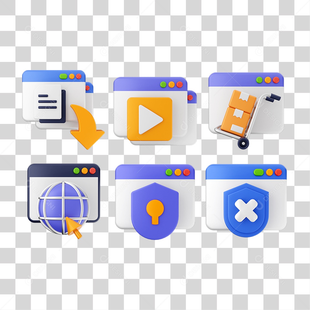 Pacote de Ícones Computador Internet PNG Transparente