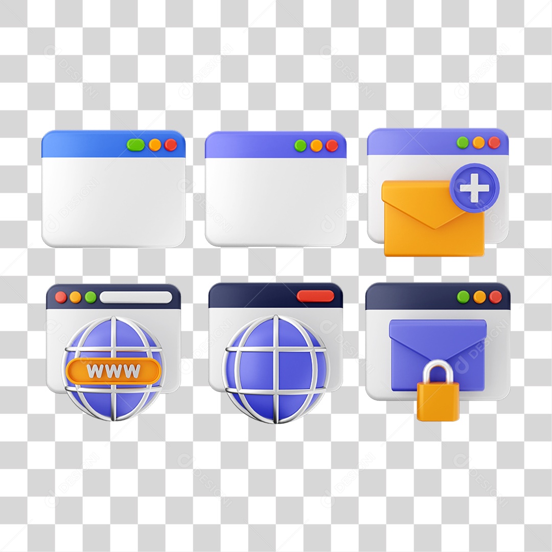 Pacote de Ícones Computador Internet PNG Transparente