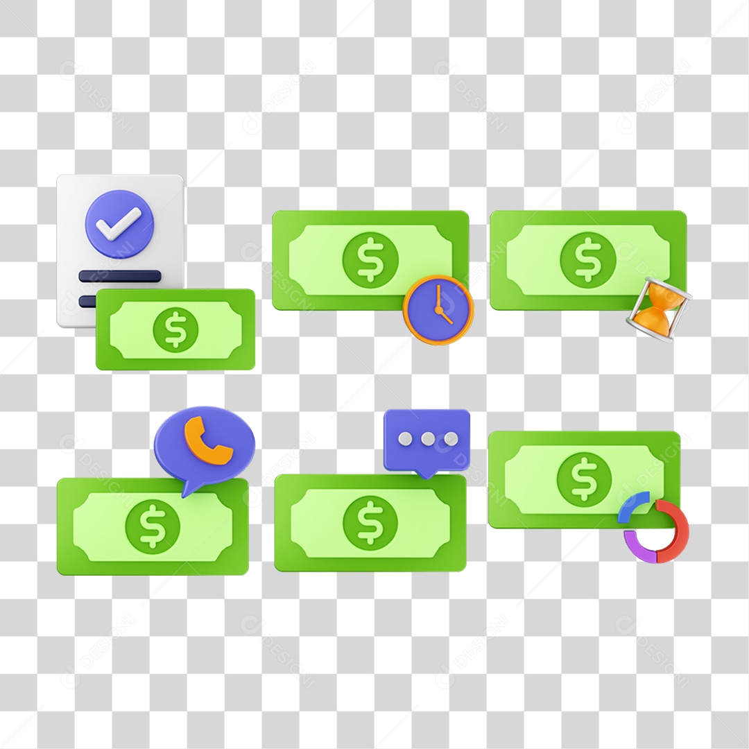 Pacote de Ícones DInheiro Moedas PNG Transparente