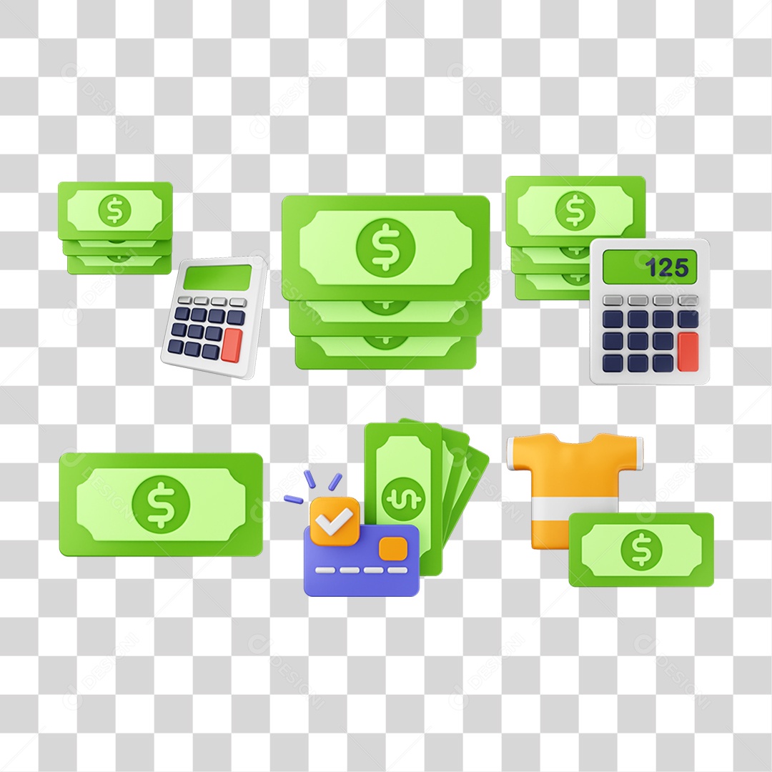 Pacote de Ícones DInheiro Moedas PNG Transparente