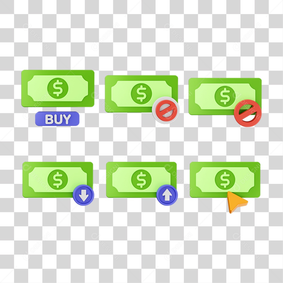 Pacote de Ícones DInheiro Moedas PNG Transparente