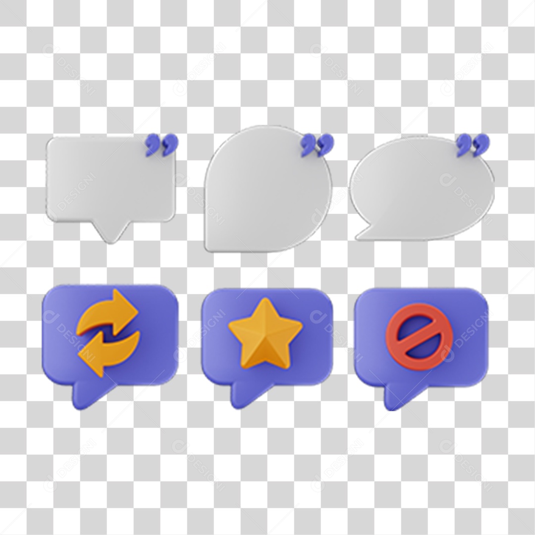 Pacote de Ícones Caixa de Texto PNG Transparente