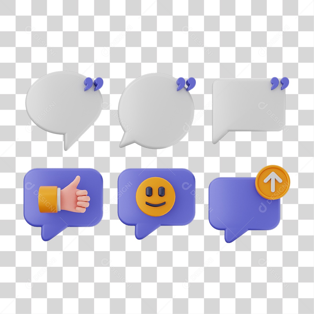 Pacote de Ícones Caixa de Texto PNG Transparente