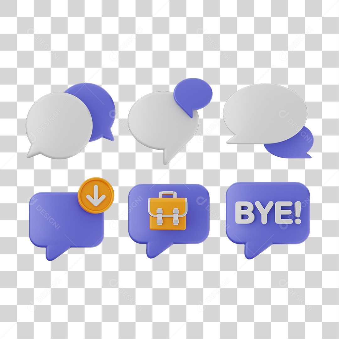 Pacote de Ícones Caixa de Texto PNG Transparente