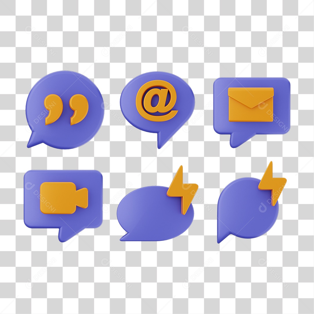 Pacote de Ícones Caixa de Texto PNG Transparente