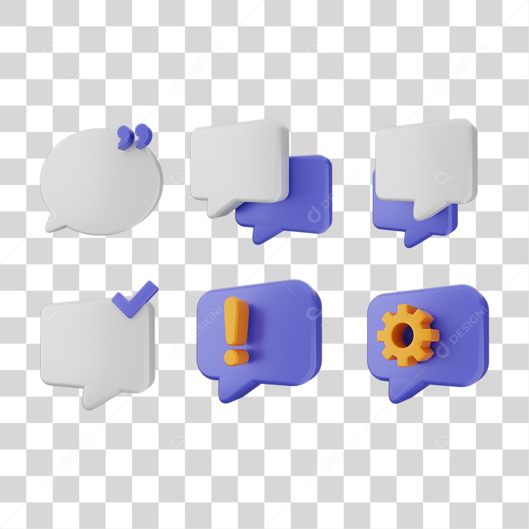 Pacote de Ícones Caixa de Texto PNG Transparente