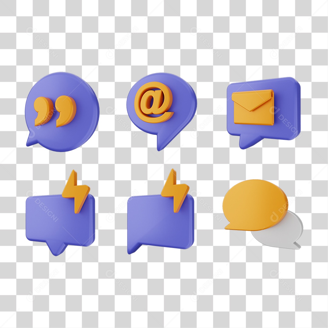 Pacote de Ícones Caixa de Texto PNG Transparente