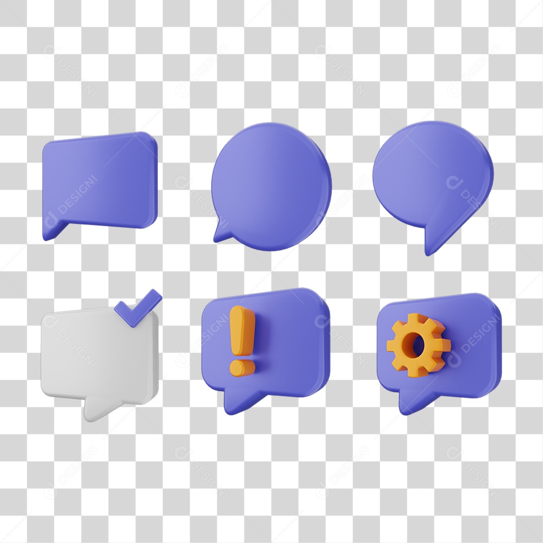 Pacote de Ícones Caixa de Texto PNG Transparente