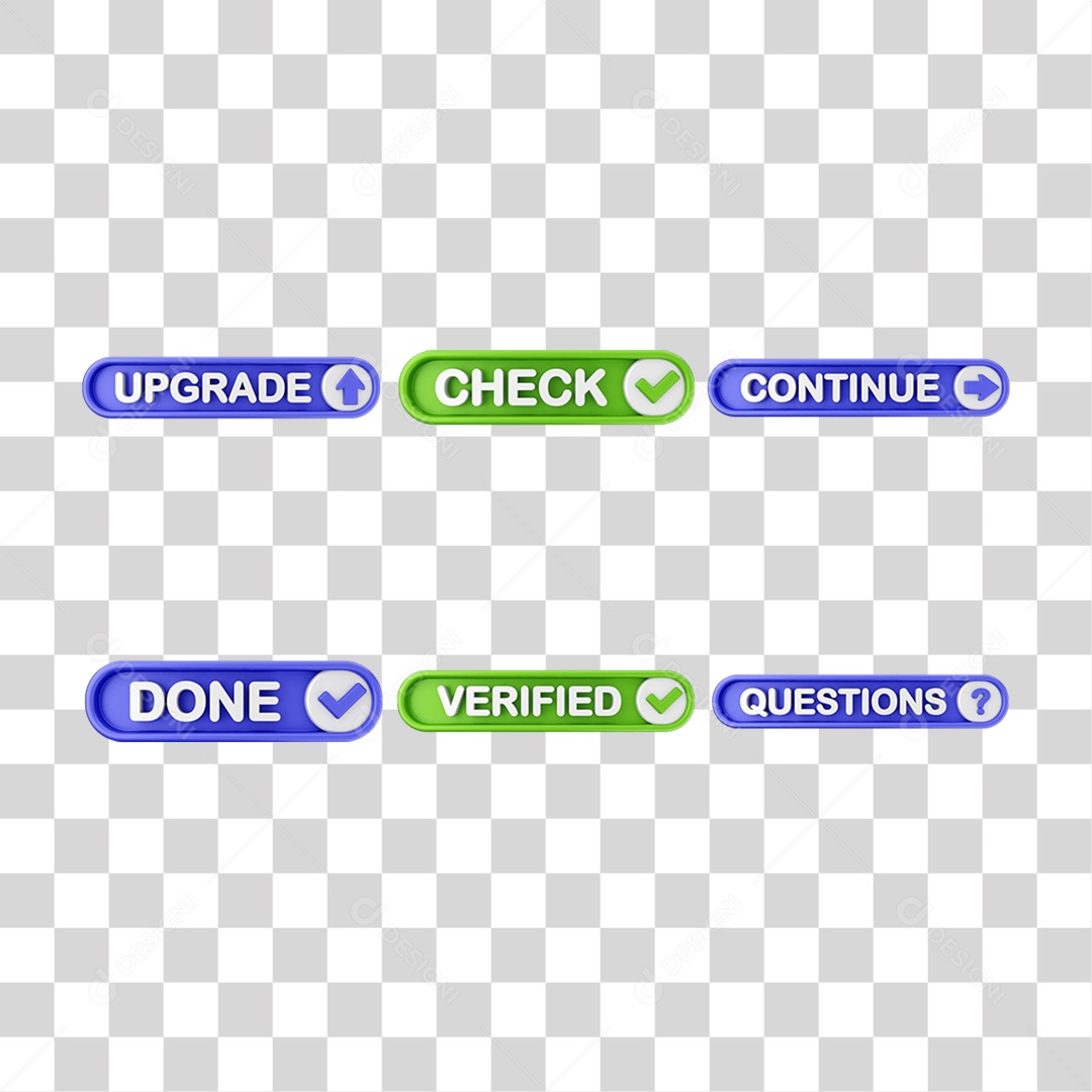 Conjunto de Botões de Interface de Usuário PNG Transparente