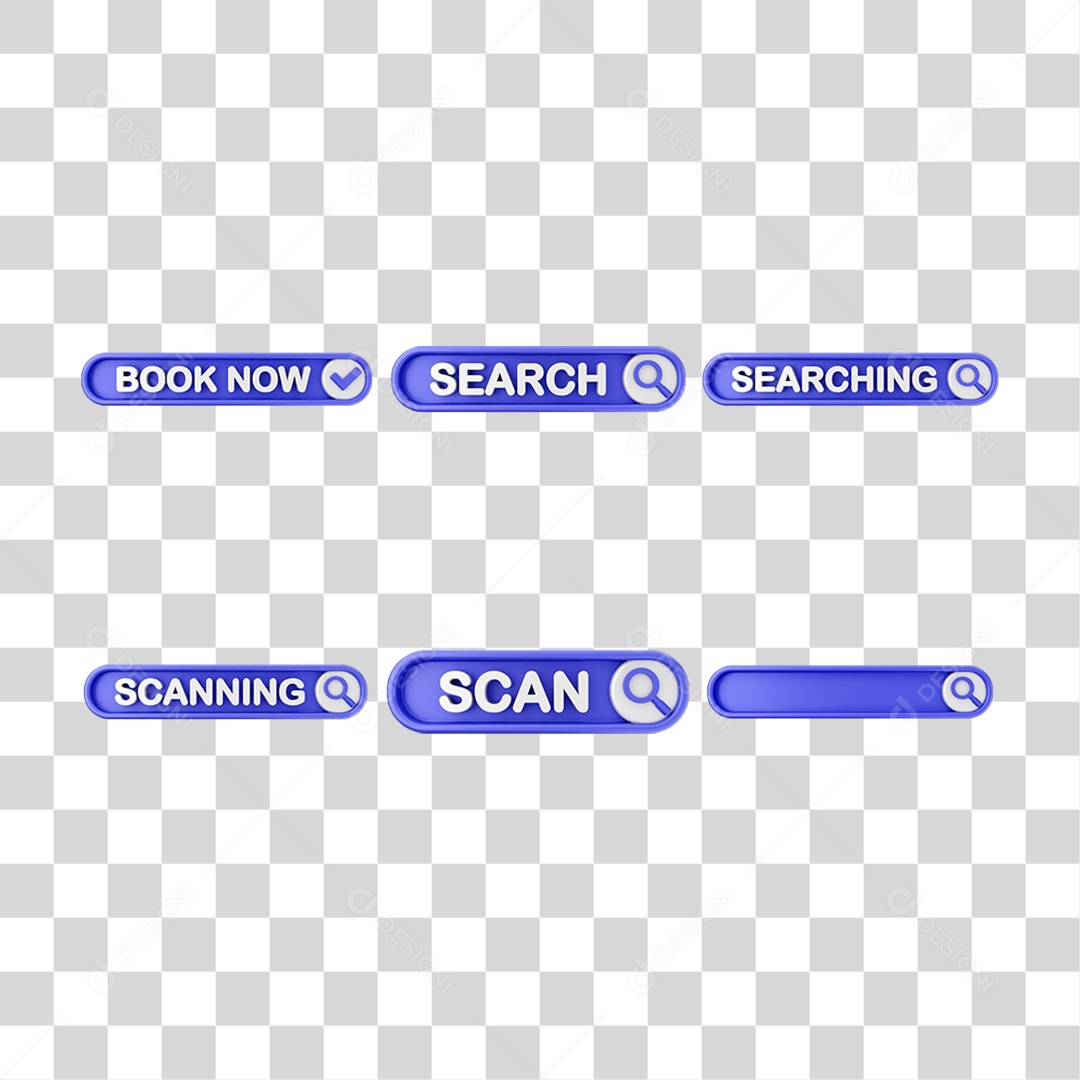 Conjunto de Botões de Interface de Usuário PNG Transparente