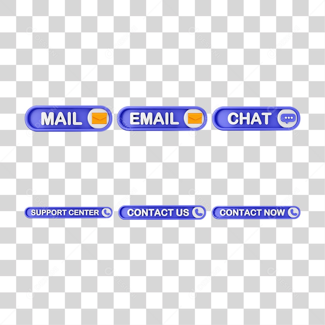 Conjunto de Botões de Interface de Usuário PNG Transparente