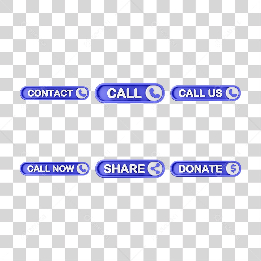 Conjunto de Botões de Interface de Usuário PNG Transparente