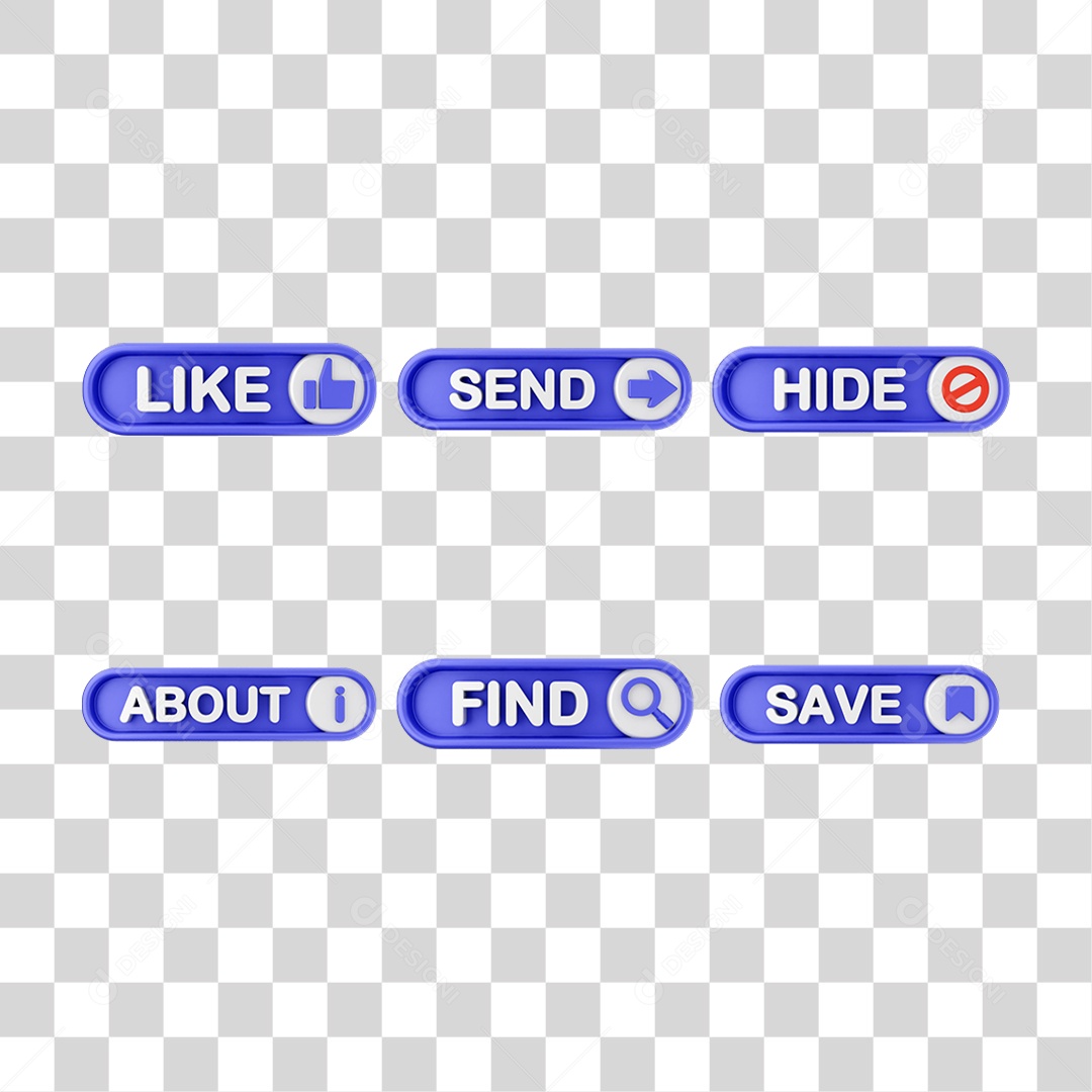 Conjunto de Botões de Interface de Usuário PNG Transparente