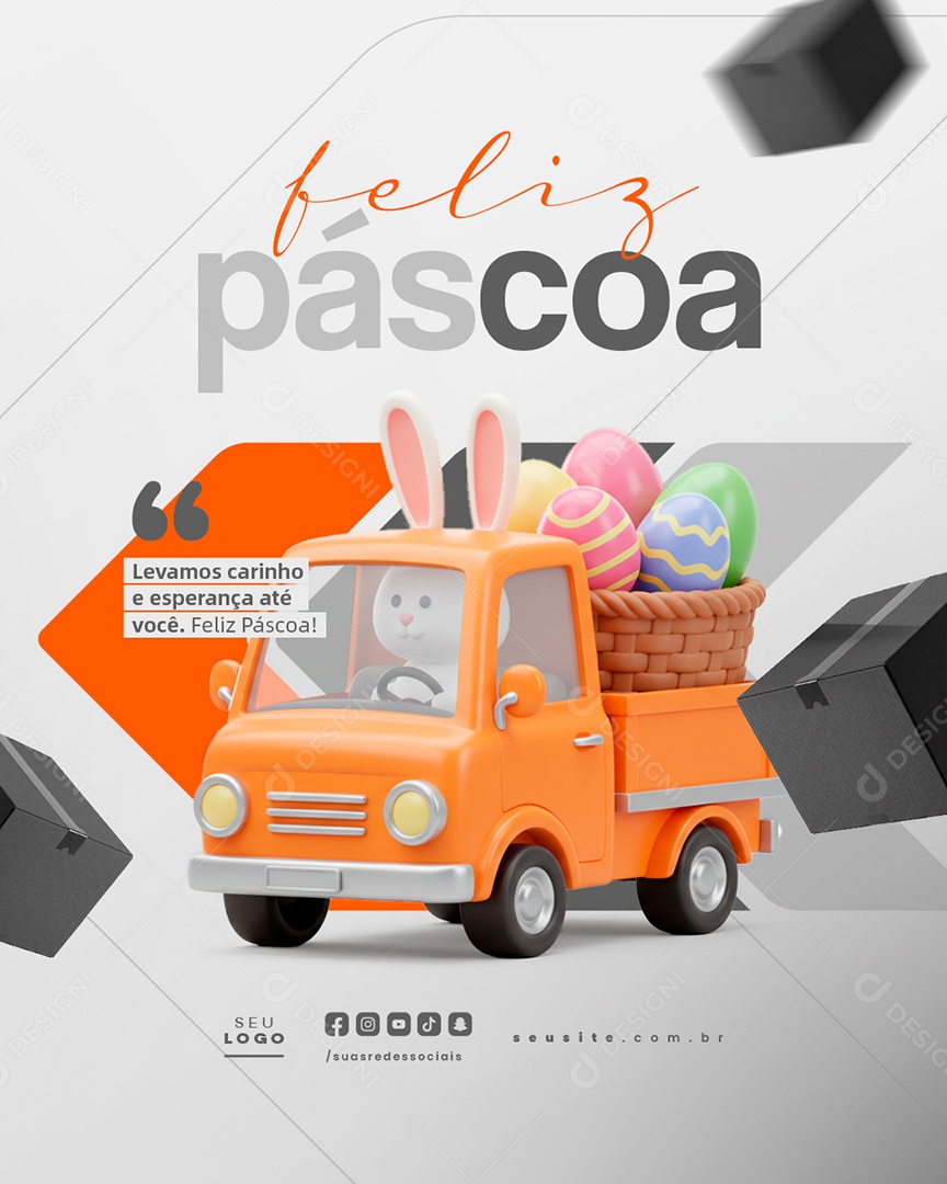 Feliz Páscoa 20 de Abril Social Media PSD Editável