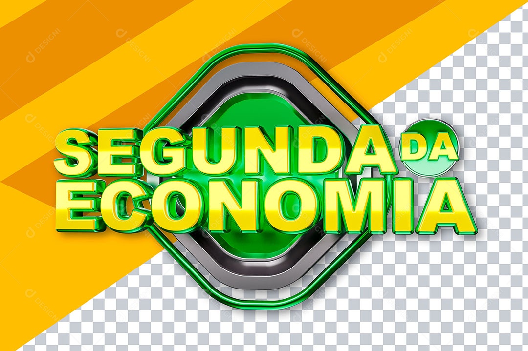 Elemento 3D Segunda da Economia Verde Para Composição PSD