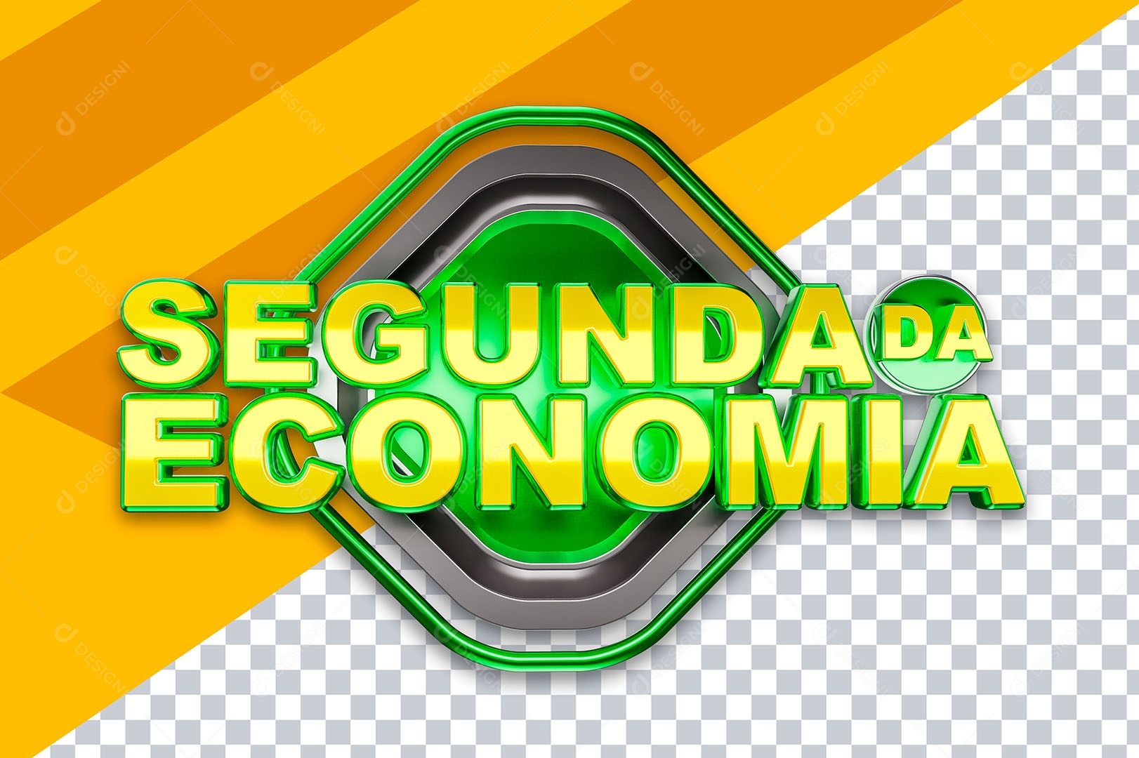 Elemento 3D Segunda da Economia Verde Para Composição PSD