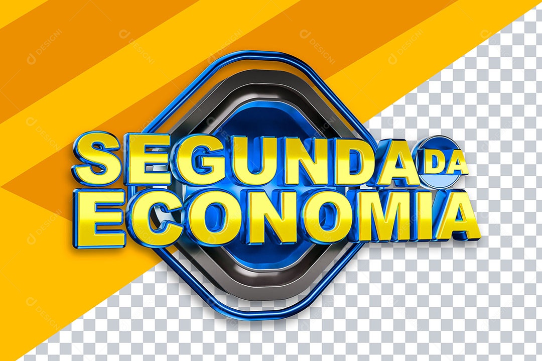 Elemento 3D Segunda da Economia Azul Para Composição PSD